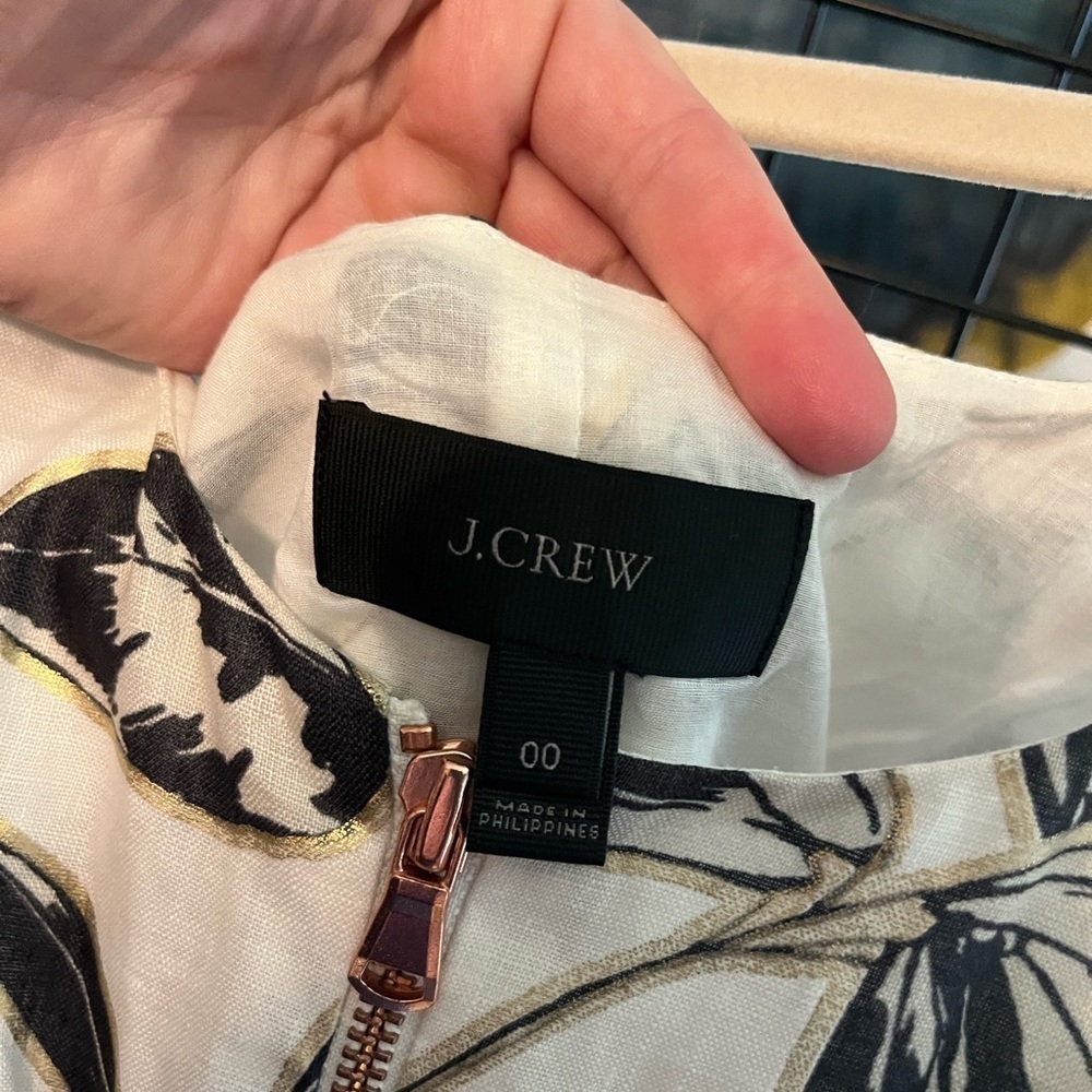 J. Crew Black and White Floral Midi Dress NWOT - Picture 6 of 9